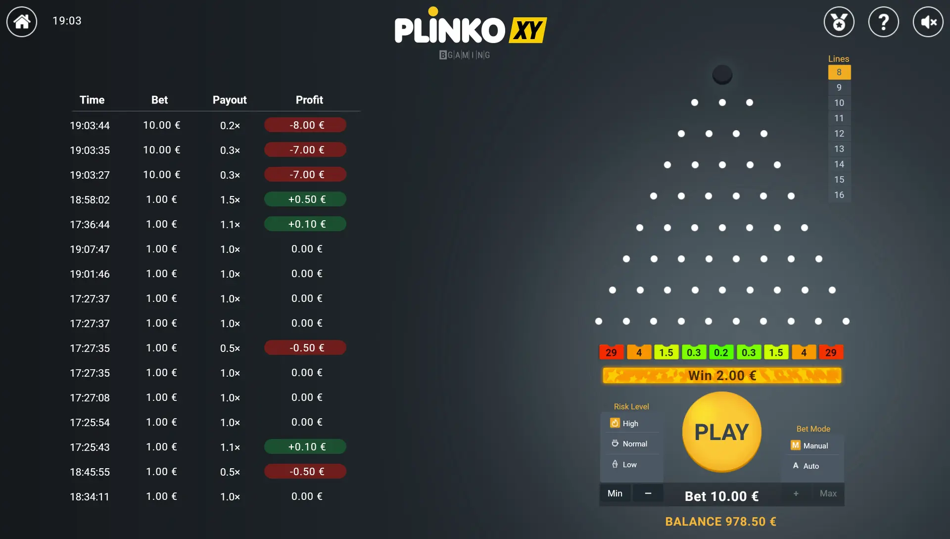 Plinko XY BGaming
