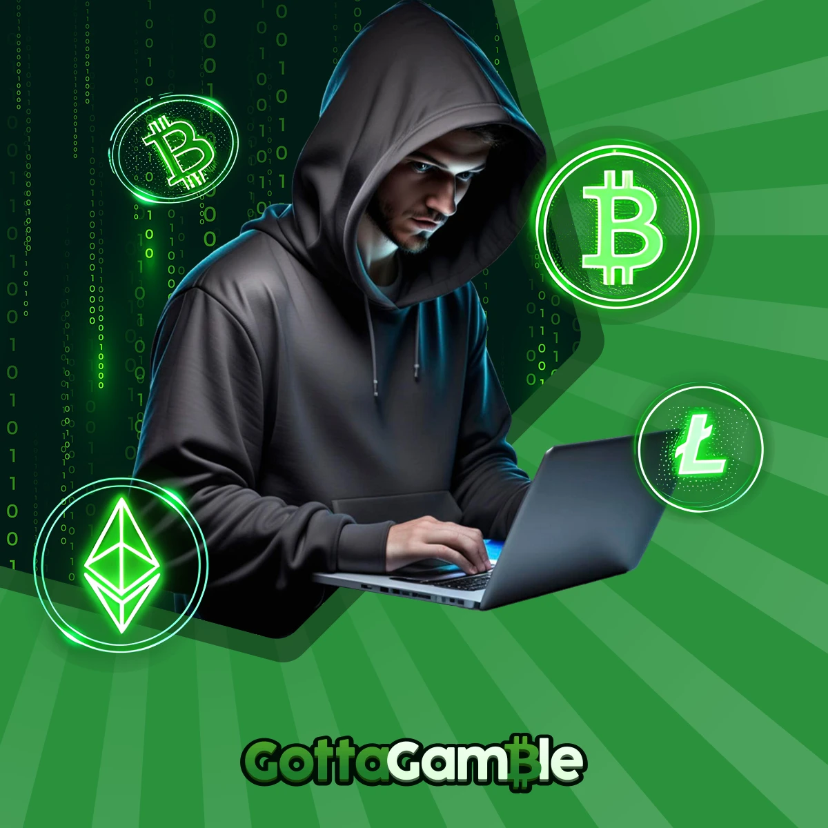 Hacker in hoodie making crypto fraud