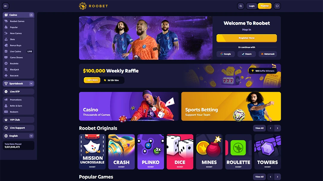 Roobet crypto casino offer