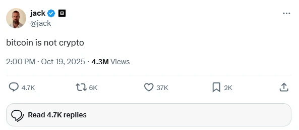 Post by Jack Dorsey on X