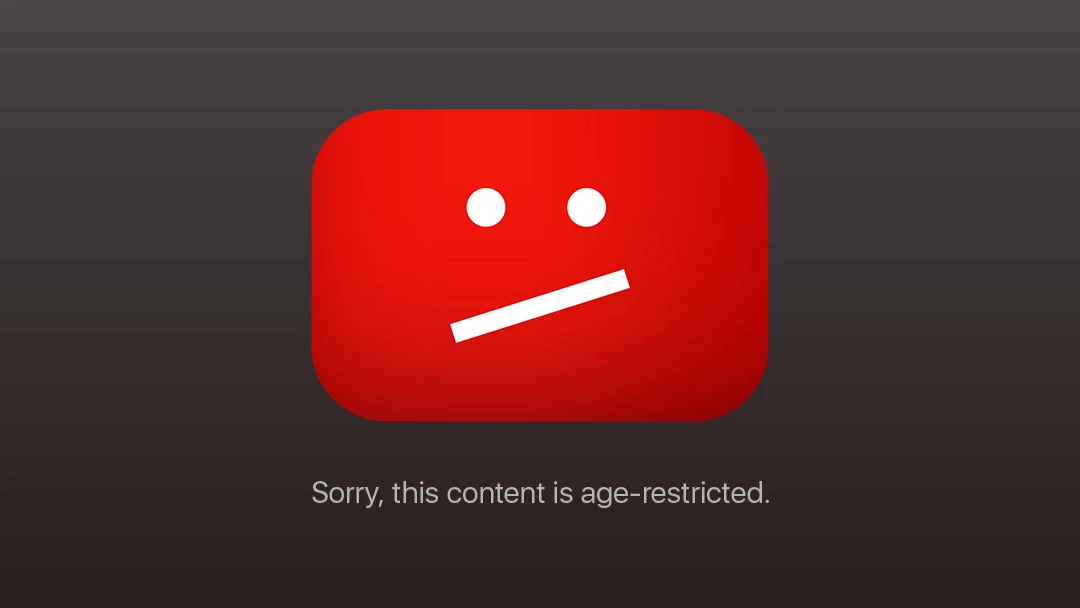 You Tube age restricted video screen