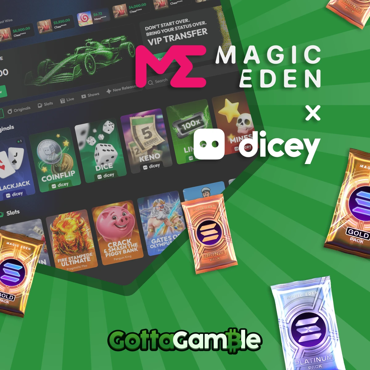 Magic Eden Commits 75m to Dicey, Its New Crypto Casino